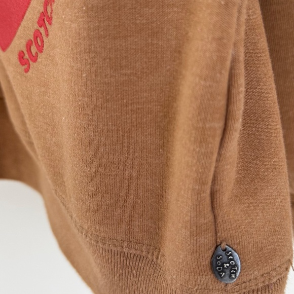 Scotch & Soda Sweatshirt Tan with Red Born To Love Heart Design Women’s Size XL - Picture 6 of 11